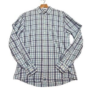 Johnnie-O Blue Plaid Button Down Shirt Size Small